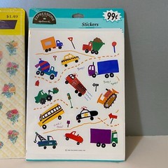 Vintage Hallmark Stickers Flowers Vehicles