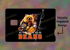 Chicago Bears Fan Art Credit Card Decal with Visually Impaired Design