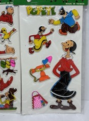 Vtg POPEYE’S OLIVE OIL Puffy Stickers Sealed (2) Packs (13) Happy Stickers NEW