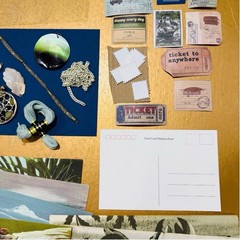Merde Junk Journal Kit Coastal Vintage Ephemera Bundle 3/4 lb Leather Silk NEW