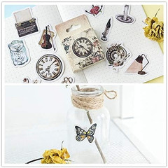 92 Pcs Vintage Aesthetic Scrapbooking Stickers, Steampunk & Victorian Themed Dec