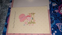 Vintage Hallmark Charmers Greeting Card Girl In Pink Bonnet Thinking Of You