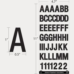 Versatile 346-Pack Peel-and-Stick Black Alphabet & Number Stickers for All Ages