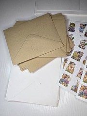 Easter Bunny Stickers+ 20 Envelopes(10 White, 10 Brown) +20 Cards