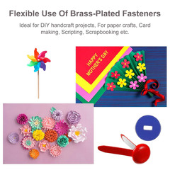 Mudder 100 Pieces Brass Paper Fasteners Paper Brads, and 300 Pieces Washers with