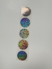 (10,000) 1 inch Circle Rainbow Glitter Scratch off Stickers Round