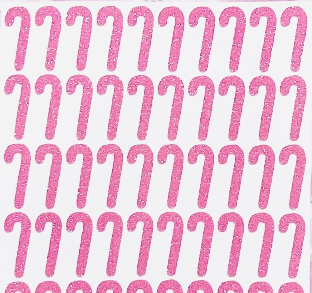 Glitter Candy Cane Sticker Sheet! – Choose a Size & Color – Cute & Sparkly!