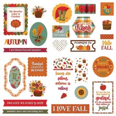 PP DieCuts Autumn Vibes Pumpkin Spice Love Fall Sweater Weather Blessed Leaves