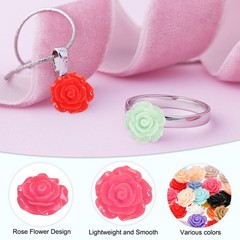 20mm Rose Flower Resin Cabochon, 50 Pcs Mini Rose Flower Resin, Rose Red