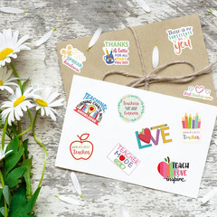 100 Pcs Teacher Stickers Teacher Appreciation Gifts Bulk Vinyl Waterproof Sticke