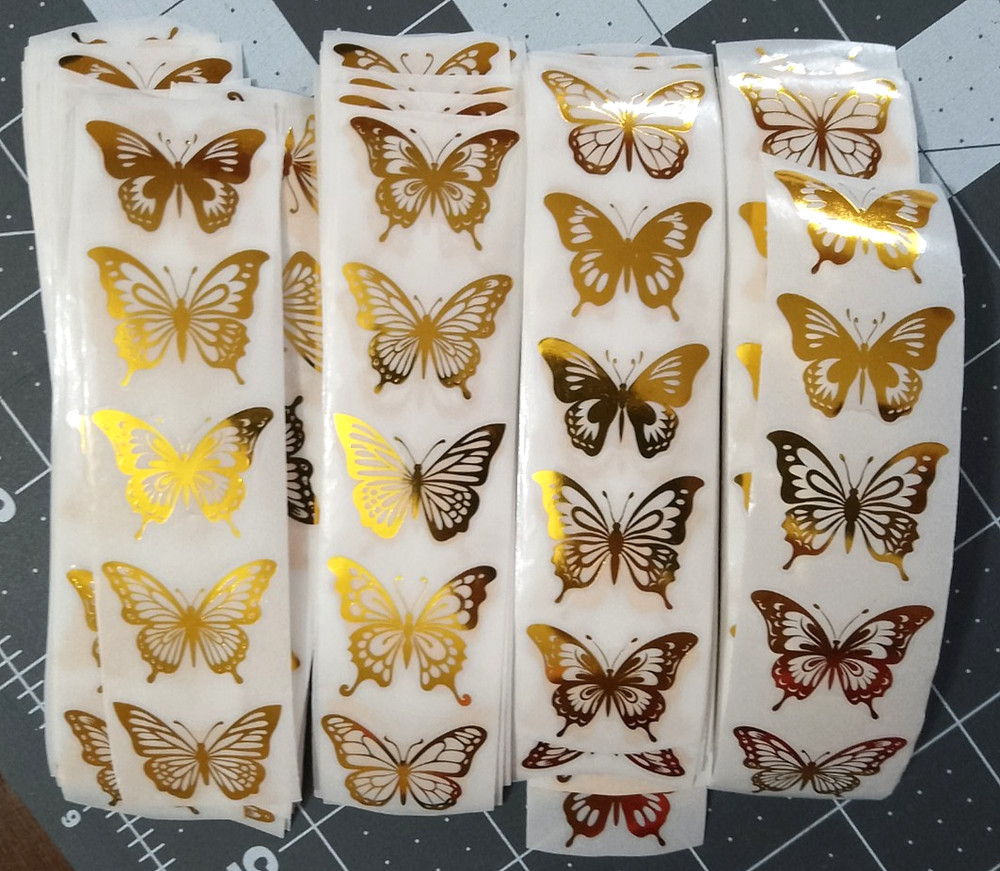 30 Self Adhesive Gold Foil Butterfly Stickers Crafts Scrapbooking 1.15″ x 0.85″