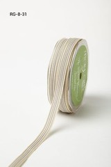 MAY ARTS RIBBONS~GROSGRAIN STRIPE~GREY & IVORY~3/8THS INCH X 3 YARDS!