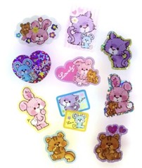 Rare Mind Wave Kawaii Japan Baby Tail Hologram Sticker Sack Flake Sticker Packet