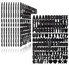 Versatile 1550 Black Letter Stickers for Personalization – Indoor & Outdoor Use