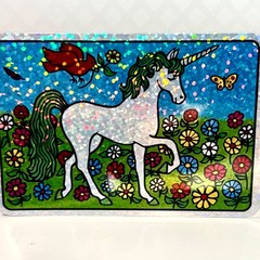 Retro Unicorn Prism Sticker Vending Machine Holo 1980s Vintage REPRODUCTION