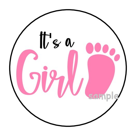 30 IT’S A GIRL BABY SHOWER ENVELOPE SEALS LABELS STICKERS 1.5″ ROUND PARTY FAVOR