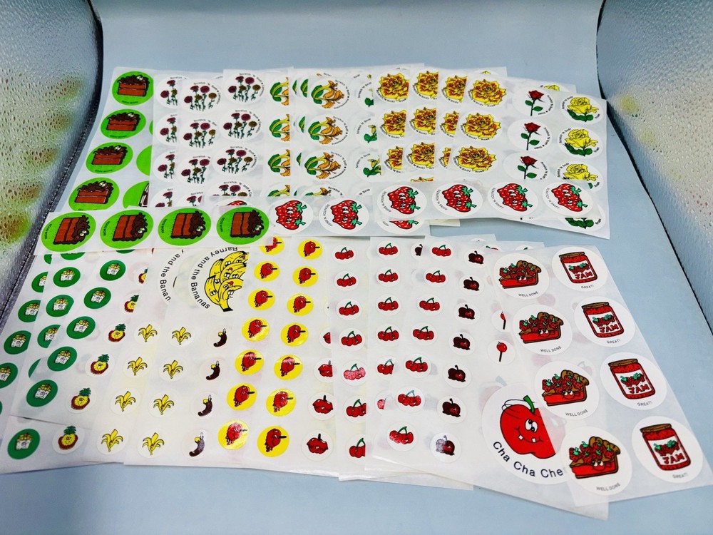 Vintage CTP Loose Full Sheet Lot Of Scratch And Sniff Stickers. 23 Full Sheets.