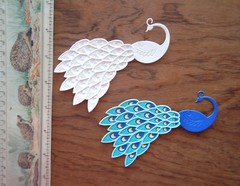 🧚 Layered Card Topper Tattered Lace Scrapbook Paper Cut Round Color Peacock