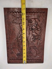 VTG Ecuador Hand Tooled Leather Photo Album Scrapbook 12×9 Landscape Scene