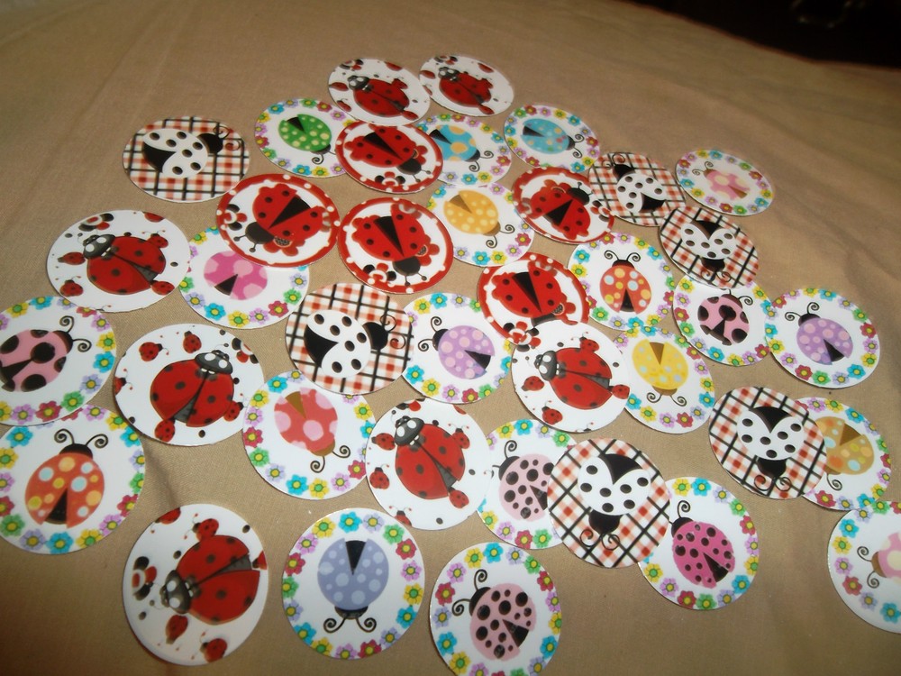 NEW PRE CUT ONE LADY BUGS TOO IMAGES! 30 FOR $6 FREE SHIPPING