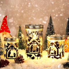 30 Sheet Nativity Scene Stickers Christmas Religious Jesus Mason Jar Decals Holy