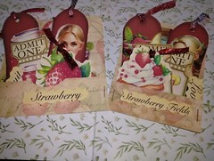 2 Beautiful Strawberry Pockets Set Junk Journals Scrapbook Usa