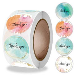 500Pcs Thank You Stickers Pink Gold Labels for Small Business Wedding Gift
