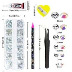 Versatile 2784PCS Rhinestones with Tweezers & Glue – Ideal for Nail & Makeup Art