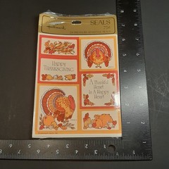 Hallmark Thanksgiving Fall Stickers Turkeys Corn Pumpkins Squash Leaves Autumn
