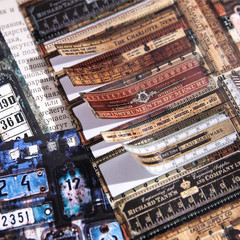Vintage Faded Tag Stickers for Journaling, 24 Sheets Pre-Cut Junk Journal