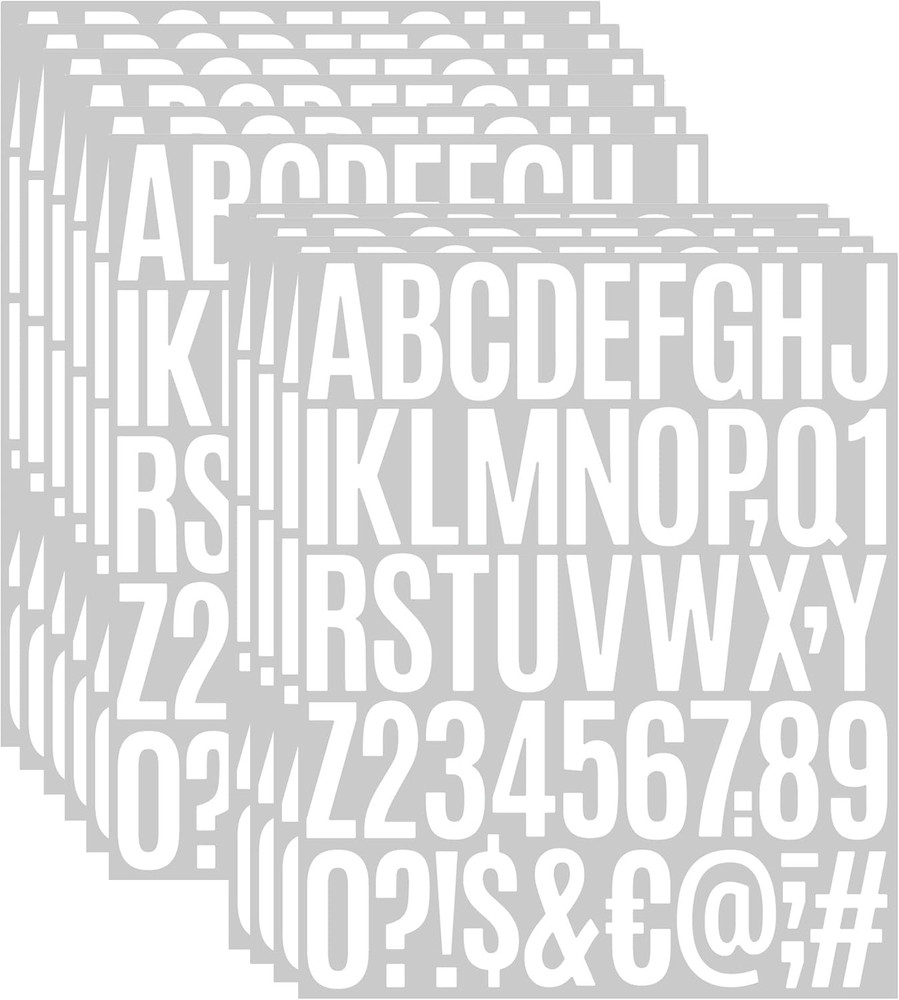 2 Inch Large Vinyl Letter & Number Stickers – 10 Sheets of Self-Adhesive Alphabe