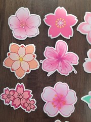 STICKERS x 10 Flowers Pink Cherry Blossom Orchid Tree Sticker CHE3