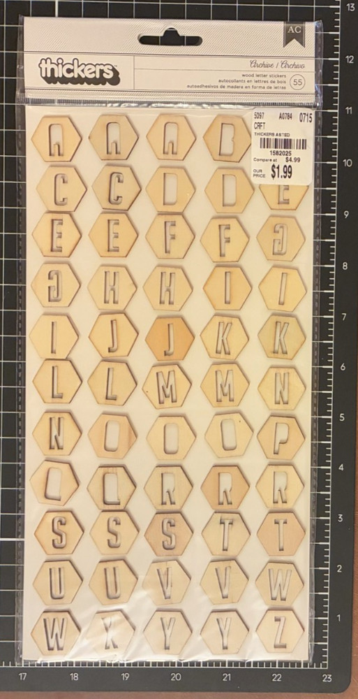 American Crafts Thickers Letter Stickers Black/White/Gold Varieties Wood Foil
