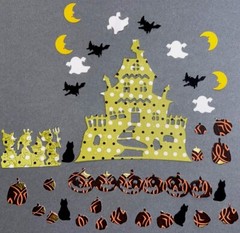 30 pc.* HAUNTED HOUSE * MINI SHAPES * PUMPKIN * WITCH MOON * HALLOWEEN DIE CUTS
