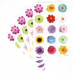 5 Sheets Colorful Flowers Daisy Sunflower Stickers!