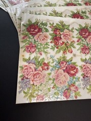 LOT OF 12 Full Sheets VTG PZB Flowers Valentine 1347 Die Cut Paper Scrap Germany