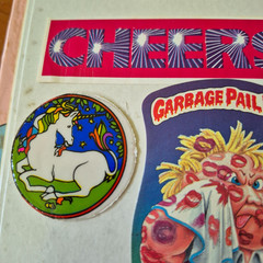 Vintage 1980s Sticker Album Book Puffy Hello Kitty Snoopy Apple Garbage Pail