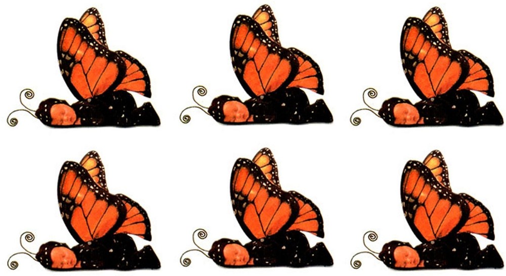 Anne Geddes Baby Scrapbook Stickers! Monarch Butterfly Set of 6!