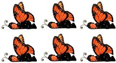 Anne Geddes Baby Scrapbook Stickers! Monarch Butterfly Set of 6!