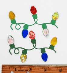 Christmas Lights Die Cut 4 Pc Scrapbooking Cardmaking Cardstock Embellishment