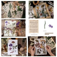 Large Dried Flower Stickers – 80PCS Waterproof Transparent Floral Decals for Jou