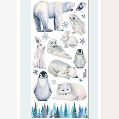 Snow Animal Stickers – Violette Stickers – 1 Winter Sticker Sheet for Crafts