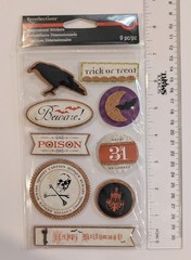 Happy Halloween 3D Cork Scrapbooking Stickers By Recollections RARE