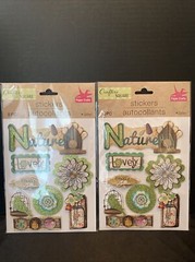 Crafter’s Square Nature Glitter 3-D Pop Up Stickers 16 Pcs Set Of 2