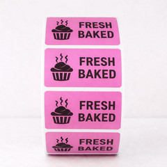 50 Fresh Baked Stickers Labels 2×1 Kraft Bakery Packaging Food Cottage Industry