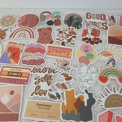 Motivational Good Vibes 100 Stickers Earth Tones Rainbows Positive Feel Good