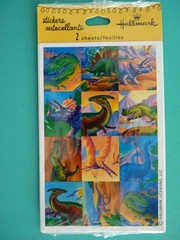 DINOSAUR Stickers (2) Sheets Hallmark Sealed Package 4.5″ x 3″