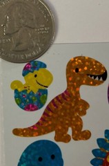 DINOSAUR Prismatic Stickers (11pcs)2.5”x 5”Eggs•Fossil •Hatching•Palm Tree•T-Rex