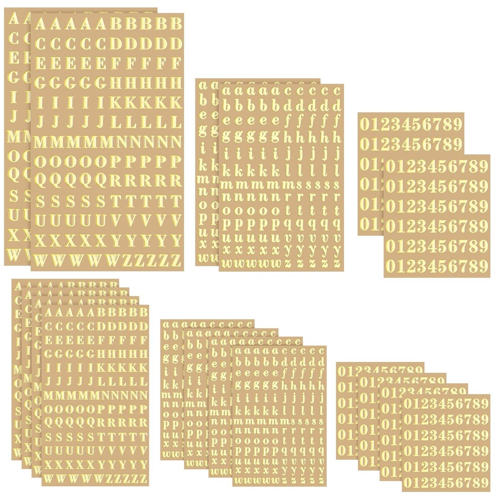 18 Sheets Small Letter Stickers Mini Alphabet Number Stickers Self Adhesive Mono