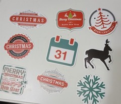 Victorian Trading 42 Christmas Planner Journal Stickers Green Red 30J
